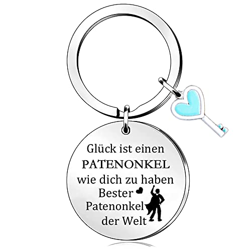 Patenonkel Schlüsselanhänger Männer Lustiger Vatertag Schlüsselring Bester Patenonkel der Welt Geburtstags Andenken von Enkelkindern Wertschätzung Thanksgiving Weihnachten Patin Ruhestand Geschenke von FCZIVA