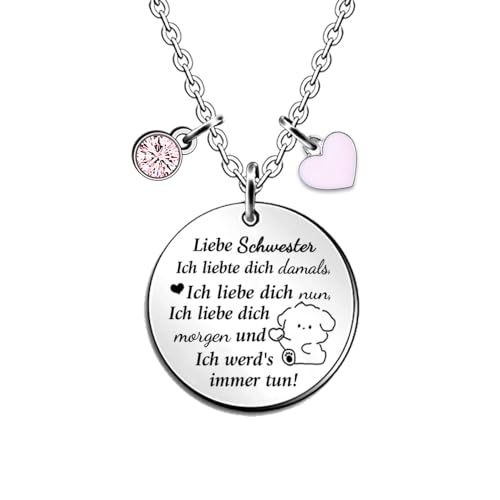 Schwester Anhänger Halsketten Weihnachtsgeschenke Inspirierend Verstellbare Kette Schätzen Zitate Graviert Frauen Geburtstagsschmuck Personalisiert Abschluss Ich liebe dich Andenken von FCZIVA