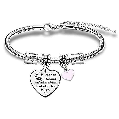 Schwester Armband schätzen Geburtstagsgeschenk Lustige Frauenin Abschluss Inspirierend Begleiten Andenken Schmuck Weihnachten Familientag Geschenk Herz Armreif von Big Middle Kleine Schwestern Bruder von FCZIVA