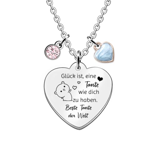 Tante Anhänger Halsketten Weihnachtsgeschenke Schätzen Verstellbare Kette Zitate Graviert Frauen Geburtstag Schmuck Familientag Personalisiert Beste Tante Begleiten Dankeschön Andenken von FCZIVA