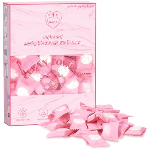 FCAEON Komprimiertes Handtuch Tablette 23x19cm 100 verpackt einzeln verpackt Einweg-Mini-Münzhandtuch in Reisegröße ausziehbare Reinigungstücher Tücher (lila) von FCaeon