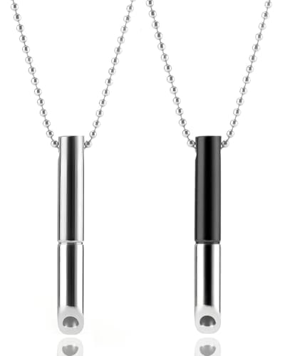 FDCGAS 2 pcs Atemkette Rauchentwöhnung Kette Rauchfrei Kette für Herren Damen Halskette Stress-Achtsamkeits-Halskette Anhänger Atemübungen Tiefe Atemübungen Rauchfrei Meditation Geschenke von FDCGAS