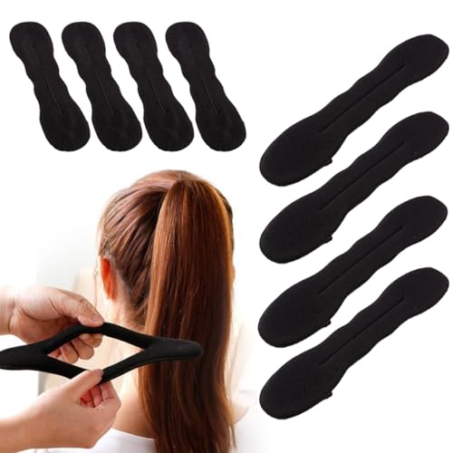 FDCGAS dutt maker - 8 Stück haaraccessoires damen Hair Bun Maker Upgraded Haarhalter Schwamm Clips Haar Styling Donut Brötchen Haar Twist Lockenwickler Donut Tools, 4 Große und 4 Kleine von FDCGAS