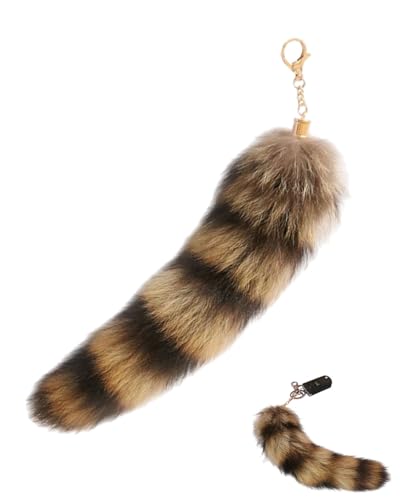 FDCGAS Fuchsschwanz Anhänger Schlüsselanhänger,1 pcs Fell Schwanz Keychain Extra Groß Schlüsselring Tasche Zusätze Auto Schlüsselketten Anhänger Weich Flaumig Dicht Dekoration Natürliche Farben,30cm von FDCGAS