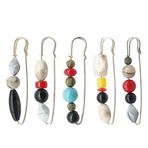 FDCGAS Pullover Schal Clips - 5 Pcs Vintage Broschen Damen Brosche Perlenbroschen Vintage Perlen Brosche Pullover Stifte Broschen für Damen Mädchen Kleidung Dekoration Brosche Clips von FDCGAS