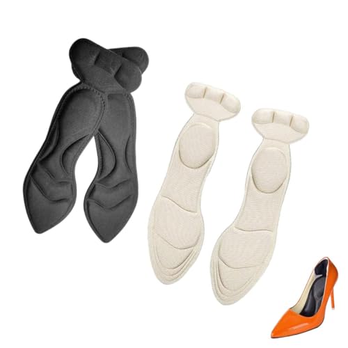 FDCGAS einlagen - 2 Paar Schuheinlagen Atmungsaktive Schwammfersen-Einlegesohlen mit Fersengriffen Shearable Fersenkissen High Heel Einsätze für Frauen Lose Schuhe Mittelfußgewölbe Fußschmerzen von FDCGAS