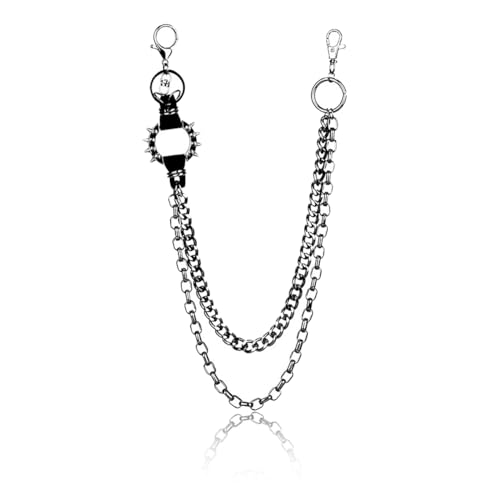 FDCGAS hosenkette - 1 pcs Jeans Kette Edelstahl Hip Hop Punk Layered Hosen Kette Herren Damen Kleidung Accessoires Fit Wallet Key Rucksack von FDCGAS