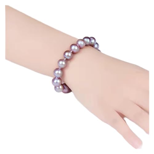 FDCHZQ Armbänder Damen-Armband aus S925-Naturperlen, Armband for Mädchen, Geburtstag, Hochzeit, Geschenk, passend for edlen Schmuck (Color: Multi, Length: 18 cm) (Color : 20cm_Purple) von FDCHZQ