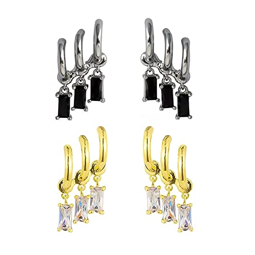 925er Sterlingsilber Krallenohrringe Mädche CZ minimalistische Manschette Piercing-Ohrstecker Wickelgeschenke Schmuck für Frauen Teenager (2 set) von FDEETY