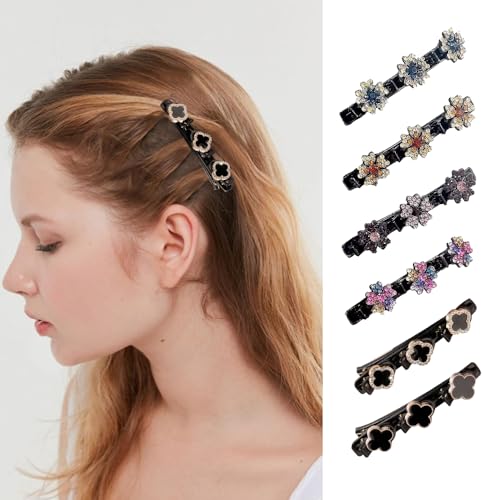 FDEETY 5 Geflochtene Haarspangen mit Funkelnden Kristallsteinen Set of 5 Neueste 2024 Haarspangen für Frauen Niedliche Glitzernde Kristallstein-Haarnadeln Bunte Blumen-Style FDEETY 5 Geflochtene Haarspangen mit Funkelnden Kristallsteinen Set of 5 Neueste 2024 Haarspangen für Frauen Niedliche Glitzernde Kristallstein-Haarnadeln Bunte Blumen-Style von FDEETY