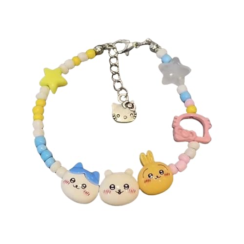 FDEETY Niedliches Cartoon Tierchen Armband Bunte Perlen Schmuck Damen Accessoire Handgemachter Armschmuck Kawaii Stil von FDEETY