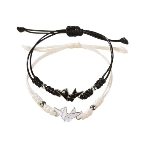 FDEETY Armband Damen Herren Freundschaftsarmbänder Origami Kranich Armband Set Verstellbar Partnerarmbänder Valentinstag für Geschenk Sie und Ihn FDEETY Armband Damen Herren Freundschaftsarmbänder Origami Kranich Armband Set Verstellbar Partnerarmbänder Valentinstag für Geschenk Sie und Ihn von FDEETY