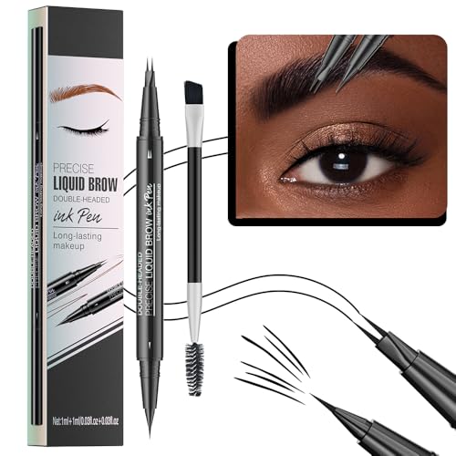 FDEETY Augenbrauenstift Professional Makeup Wasserfest 2-in-1 Dual-Ended Augenbrauenstift und Bürstchen Wischfest Eyebrow Pencil Kann Leicht Natürliche Augenbrauenfarbe Schwarzbraun #5 von FDEETY