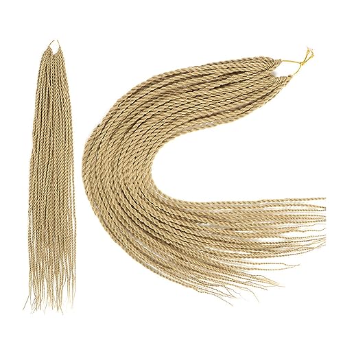 FDEETY Dreadlock Extensions 60cm 20 Strands Hippie Single Ended Dreads Synthetic Thin Dreadlock,Kunsthaar zum Einflechten Handmade Dreads Haarverlängerung Zopf für Damen Mädchen(Hellbraun) von FDEETY