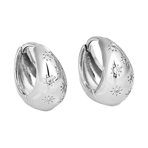 FDEETY Tropfenform Ohrringe Creolen Damen Schmuck Goldfarben Strukturiert Elegant Hochwertig Zeitlos Klassisch Ohrstecker von FDEETY