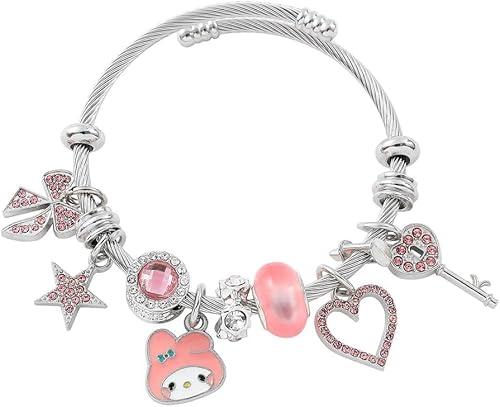 FDEETY Damen Armband Frauen Offener Armbänder Einstellbare Niedliches Cartoon-Anime-Armband Vergoldet Silber Geschenk Schmuck Geschenke für Mädchen von FDEETY