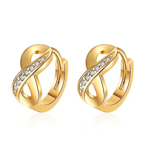 FDEETY Infinity Creolen Ohrringe Damen Zirkonia Schmuck Elegant Klassisch Zeitlos Hochwertig von FDEETY