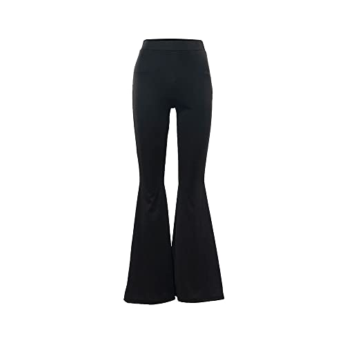 FDEETY Flare Yogahose für Damen mit hoher Taille, dehnbarer Schlaghose für Lounge, Hippie-Palazzohose für Tanz von FDEETY