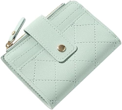 FDEETY Kompaktes Gestepptes Damen Portemonnaie Brieftasche Kleine Geldbörse Kartenetui Münzbörse Reißverschluss von FDEETY