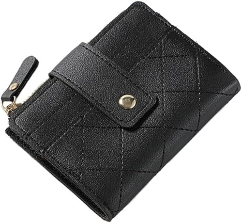 FDEETY Kompaktes Gestepptes Damen Portemonnaie Brieftasche Kleine Geldbörse Kartenetui Münzbörse Reißverschluss von FDEETY