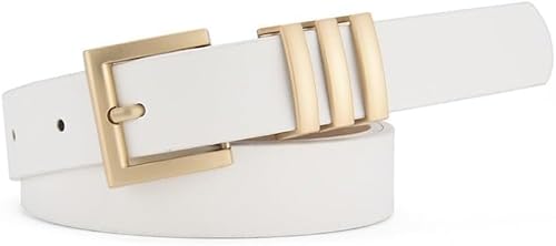 FDEETY Rechteckige Schnalle Damengürtel Kunstleder Taillengürtel Elegant Klassisch Stilvoller Accessoire Schmaler Gürtel von FDEETY