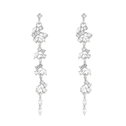 FDEETY Elegante Gold Ohrringe mit Kristallen Ohrringe Silber 925 für Frauen Festival Schmuck für besondere Anlässe(Silber) von FDEETY