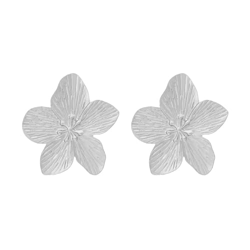 FDEETY Blumen Ohrringe Strukturiert Metall Schmuck Damen Ohrstecker Elegant Handgefertigt Luxuriös Accessoire von FDEETY