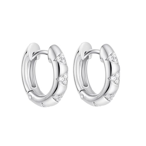 FDEETY Halbkreis Creolen Ohrringe Zirkonia Schmuck Damenohrringe Klassische Ohrstecker Eleganter Schmuck Minimalistischer Stil Zeitlose Accessoires von FDEETY