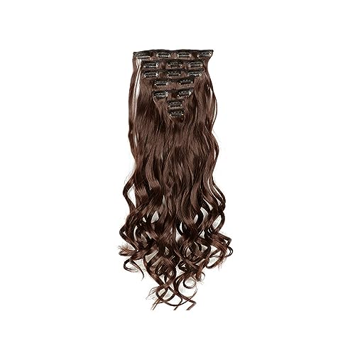 FDEETY Ponytail Extension 56cm Lang Gewickelt Haarteil Ponytail Natürliches Kunsthaar Haar Haarverlängerunge Extensions Clip in Extensions für Damen (Mittelbraun) von FDEETY