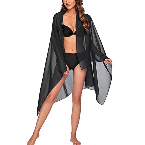 FDEETY Strand Wrap Sarong, Damen Chiffon Strandkleid Bikini Cover Up Sommer Bikini Kleid Damen Pareos & Strandkleider,Multifunktional von FDEETY