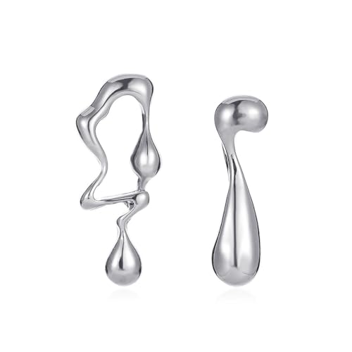 FDEETY Tropfenform Ohrringe Silber Schmuck Damen Ohrstecker Elegant Wassertropfen Ohrhänger Dezent Edel Zeitlos von FDEETY