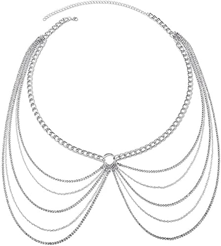 FDEETY Mehrschichtige Bauchkette Wasserfall Körperkette Taillenkette Schmuck Accessoire Damen Bikini Kette von FDEETY