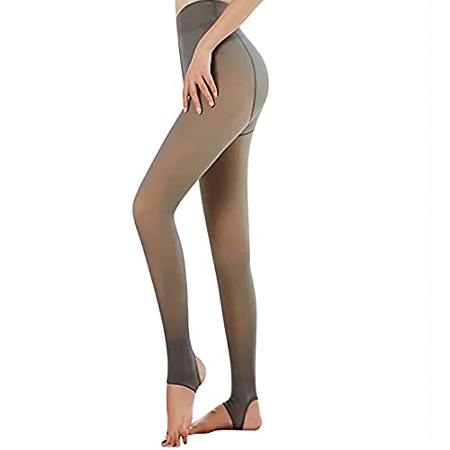 Strumpfhosen Damen Winter Fleece Fake Durchsichtige Leggings Gefälschte Plüschstrümpfe Pantyhose Plüschstrümpfe Wärme blickdichte Winterleggings von FDEETY