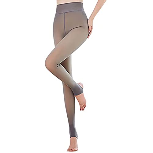 Strumpfhosen Damen Winter Fleece Fake Durchsichtige Leggings Gefälschte Plüschstrümpfe Pantyhose Plüschstrümpfe Wärme blickdichte Winterleggings von FDEETY
