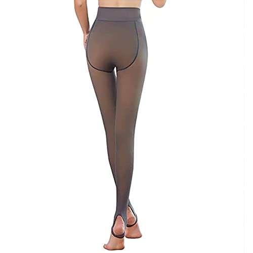 Strumpfhosen Damen Winter Fleece Fake Durchsichtige Leggings Gefälschte Plüschstrümpfe Pantyhose Plüschstrümpfe Wärme blickdichte Winterleggings von FDEETY