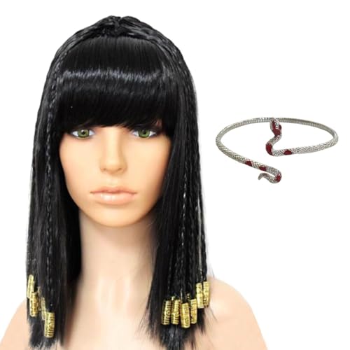 1 Damenperücke Und 1 Schlangenarmband, Cosplay-Zubehör, Abschlussball-Perücke, Party-Anzieh-Requisiten von FDGGT