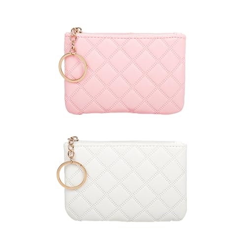 2 Stück Geldbörse Mit Rautenmuster, Damen-Geldbörse, Pu-Er-Geldbörse, Tragbare Geldbörse, Kurze Geldbörse von FDGGT