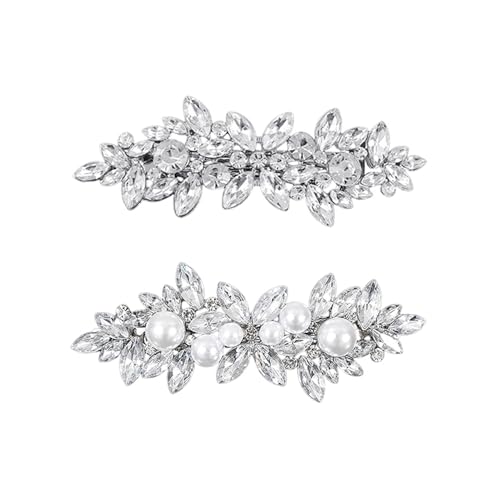 2 Stück Kristall-Federklammern, Damen-Haarschmuck, Metall-Strass-Haarspangen, Hochzeit-Braut-Diademe, Haarschmuck-Clips 2 Stück Kristall-Federklammern, Damen-Haarschmuck, Metall-Strass-Haarspangen, Hochzeit-Braut-Diademe, Haarschmuck-Clips von FDGGT