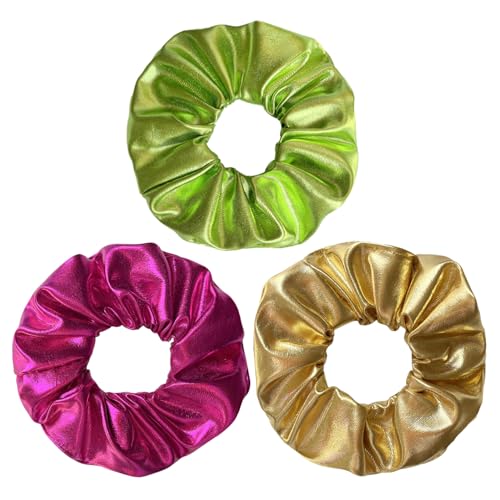 3 Stück Laser-Haargummis, Einfache Und Modische Haarseile, Einfarbige Haargummis Für Frauen, Fester Pferdeschwanz-Haarschmuck, Haarschmuck von FDGGT