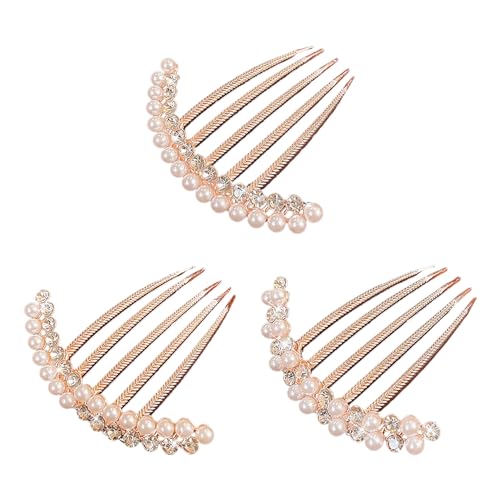 3 Stück Perlen-Haarkämme, Elee Haar-Accessoires, Strass-Haar-Accessoires, Funkelnde Haar-Accessoires, Haar-Accessoires, Damenschmuck von FDGGT
