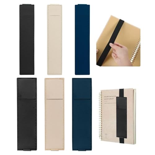 6 Stück Kreative Stiftetuis, Stiftetuis Aus Pu-Er, Notizbuch-Stifthalter, Stiftetuis Mit Gummiband, Lern- Und Bürobedarf von FDGGT