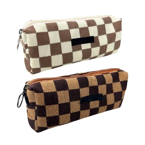 FDGGT 2 Stück Literarische Retro-Federmäppchen, Cord-Federmäppchen, Federmäppchen Für Mädchen, Aufbewahrungstaschen Für Schülerbriefpapier, Tragbare Federmäppchen von FDGGT