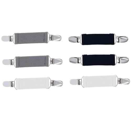 FDHBDF 6 Stück Pullover Clips Elastisch Sweater Cardigan Clips Handschuh Clips Fäustling Clips für Kinder Kleinkinder und Erwachsene Elastisch Clips für Kleidung Hemden Schürzen von FDHBDF