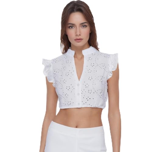 FDHBDF Trachtenbluse Dirndl Damen Traditionelle Dirndl Bluse Weißes Hemd Dirndlbluse Kurzarm Bayerisches Bierfest Bierbekleidung (DE/NL/SE/PL, Alphanumerisch, M, Regular, Regular, weiß) von FDHBDF