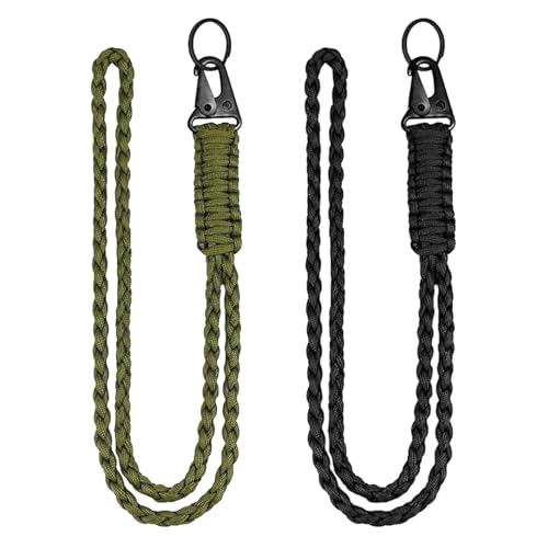 FDJZXW 2 Stück Paracord Schlüsselanhänger mit Metall Ring,Schlüsselband mit Karabiner,Mini Abnehmbare Lanyard Schlüsselband,für Schlüssel Messer Draussen Camping Wandern Rucksack Passen von FDJZXW