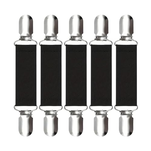 FDJZXW 5 Stück Hosenträger Clips Kleider Clip Clips für Kleidung Waist Clips Kleiderclip Pullover-Cardigan-Clip Unisex-Hemd Kleiderschal Elastischer Pullover-Cardigan-Clip (13 x 2,5 cm) von FDJZXW