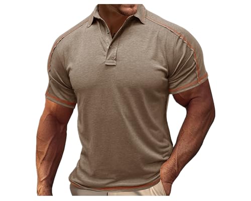 FDKLOOK Poloshirt Herren Sommer Kurzarm Liniengestaltung Basic Hemd Business Lässig Sportoberteile von FDKLOOK