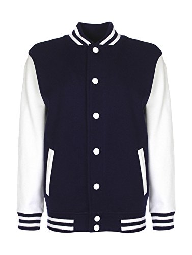 FDM: Kids` College Jacket FV002, Größe:5-6 (116);Farbe:Navy/White von FDM