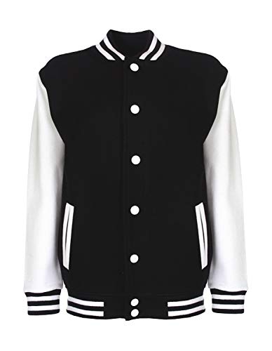 FDM: Kids` College Jacket FV002, Größe:7-8 (128);Farbe:Black/White von FDM