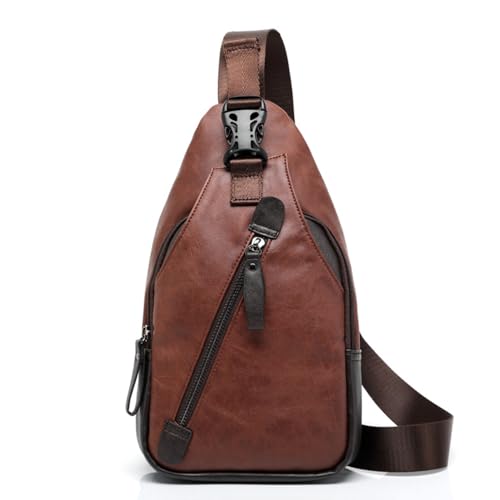 Diebstahlsichere Kunstleder-Messenger-Taschen, große Alltags-Messenger-Taschen, Leder-Umhängetaschen mit zwei Fächern, geeignet für Arbeit und Studium (Braun) von FDOIUTU